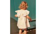 Ensemble robe et bloomer écru à imprimé à rayures en popeline