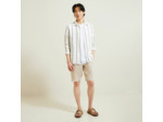 Bermuda chino en lin uni - Ecru