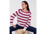 Pull marinière contenant de la laine rayé FUCHSIA Femme
