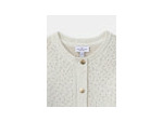 Gilet de Noël écru pour fille avec broderies dorées
