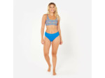Bas de maillot culotte haute texturé surf Femme - Nora bleu