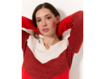 Pull épais color bloc ECRU Femme