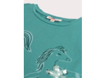 T-shirt turquoise imprimé cheval pour fille