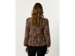 Top manches longues imprimé léopard MARRON Femme