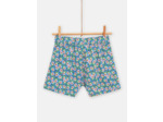 Short vert d'eau avec broderies fleuries pour fille