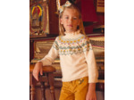 Pull en jacquard écru