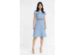 Robe chemise avec ceinture rafia