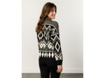 Pull épais bicolore NOIR Femme