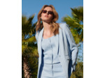 Gilet court uni BLEU CIEL Femme