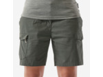 Short cargo en coton de trekking et voyage - TRAVEL100 - Vert Fonce - Femme
