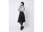 Jupe midi faux uni ANTHRACITE