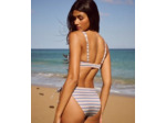 Maillot de bain corbeille à rayures pailletées