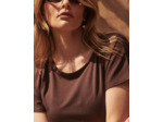 Robe longue unie MARRON