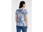 Tee-shirt imprimé col mao et poches