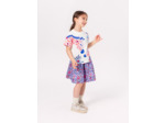 Jupe réversible bleu lavande à imprimé fleuri pour fille