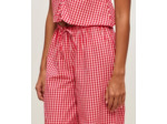 Pantalon en popeline de coton à motif vichy