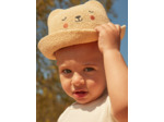 Chapeau naturel chiné en tricot de jersey
