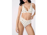 Culotte bikini taille haute à pois