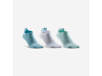 CHAUSSETTES DE SPORT BASSES ARTENGO RS 160 VERT BLANC VERT LOT DE 3