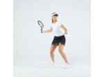 T-shirt tennis col rond dry femme - essentiel 100 blanc