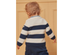 Pull bleu et blanc à imprimé à rayures