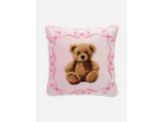 Coussin carré à motif ours en peluche
