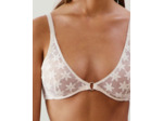 Soutien-gorge triangle avec broderies blanc
