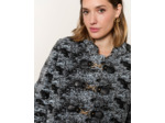 Manteau long imprimé GRIS Femme