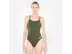 Maillot 1 pièce ultra résistant au chlore natation - Arena solid water Kaki