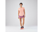 T-shirt de padel femme manches courtes technique respirant - Orange corail