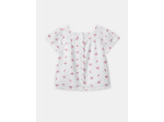 Blouse manches courtes cerises coeurs