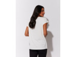 Top manches courtes uni décoré BLANC Femme