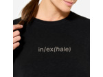 T-shirt manches courtes de yoga femme, noir