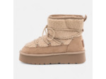 Boots à talon compensé Femme beige
