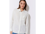Chemisier manches longues uni BLANC Femme