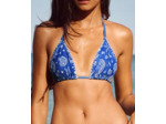 Maillot de bain triangle imprimé paisley avec détails en crochet