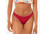 Bas de maillot de bain tanga texturé surf Femme - Lulu rouge cerise