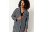 Manteau long uni ANTHRACITE Femme
