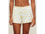 Short en jersey côtelé avec motifs soleils et citrons