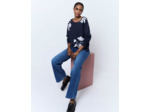 Pull épais en mélange coton bicolore MARINE Femme