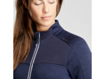 Veste de ski en laine mérinos chaude et respirante femme, 500WARM bleu marine
