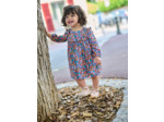 Robe manches longues imprimée orange pour bébé fille