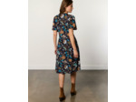 Robe midi imprimé à fleurs MARINE
