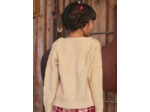 Pull en maille torsadée brodé