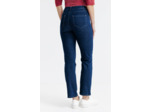 Pantacourt denim, détail strass fleur