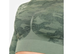 Tee-shirt crop top manches longues femme, vert