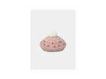 Chapeau rose pour fille avec pompon et motifs floraux