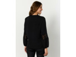 Blouse manches longues unie NOIR Femme