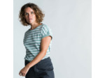 T-Shirt Manches courtes - marinière de voile Sailing 100 Femme Blanc Kaki