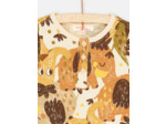 T-shirt beige et marron à imprimé animalier